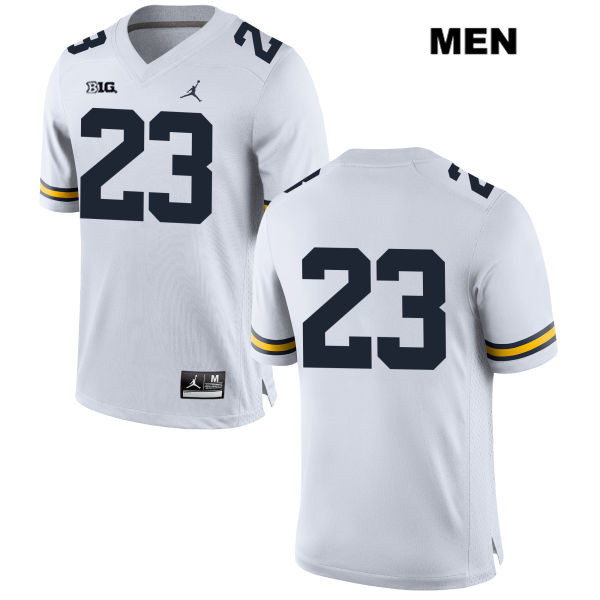 Men's NCAA Michigan Wolverines O'Maury Samuels #23 No Name White Jordan Brand Authentic Stitched Football College Jersey DU25U43FP